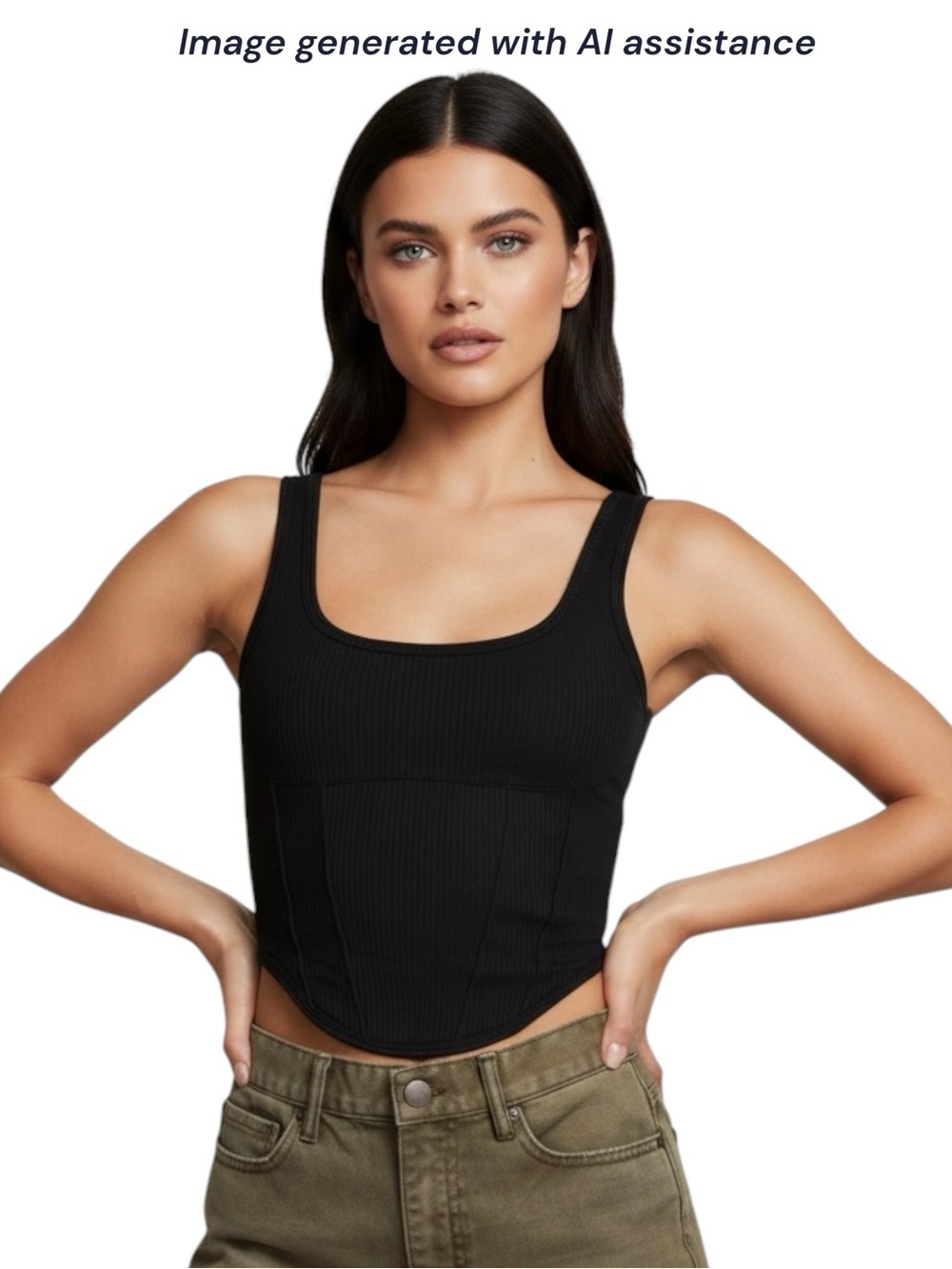 VS Pink M black corset bralette
